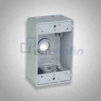 Caja rectangular aluminio 4 salidas