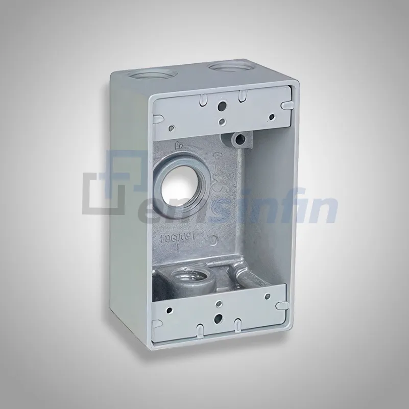 Caja rectangular aluminio 4 salidas