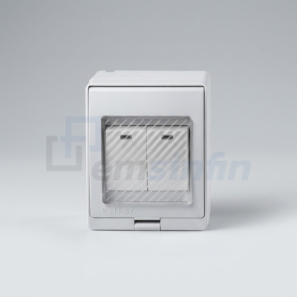 INTERRUPTOR SIMPLE IDROBOX DOBLE 15A 2P+T ULTRA